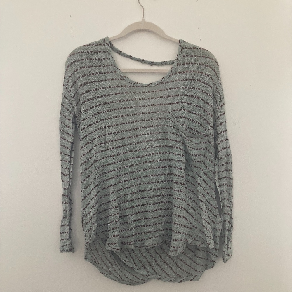 Free People XS seafoam weather with maroon stitching